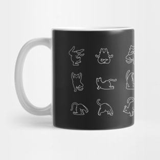 White yoga cats Mug